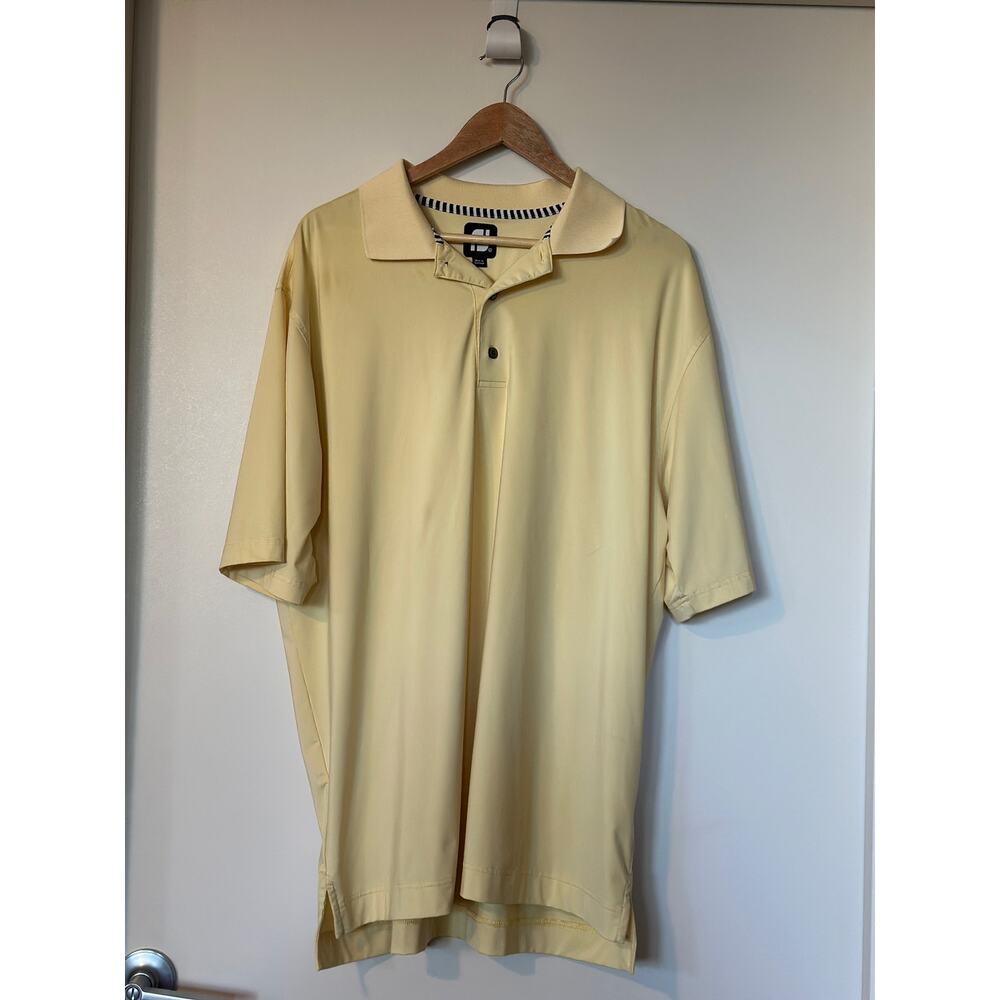 FootJoy Performance Fabric Golf Shirt Men's XL Yellow Short Sleeve Polo
